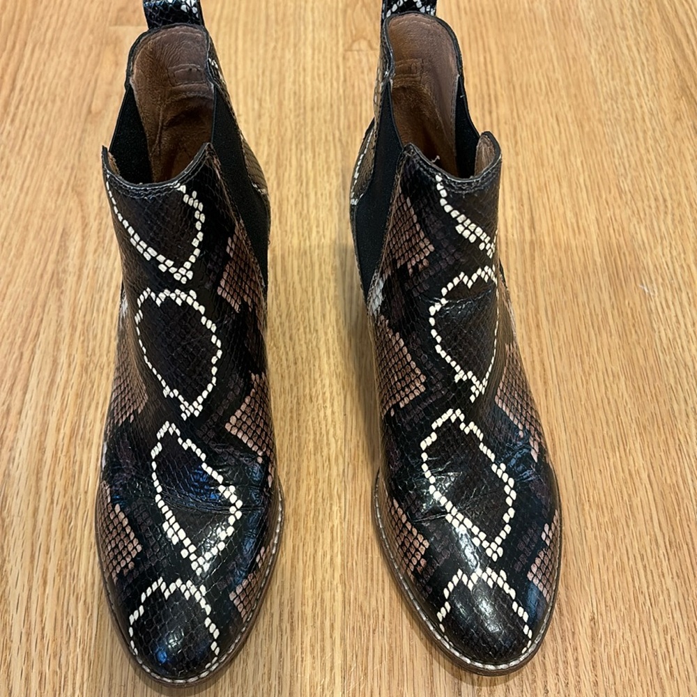 Madewell Women's 8 Rosie Moonstone Multicolor Snakeskin Leather Ankle Bootie